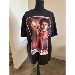 Michael Jackson Thriller Graphic T-Shirt Mens XL Black Short Sleeve Music Tee
